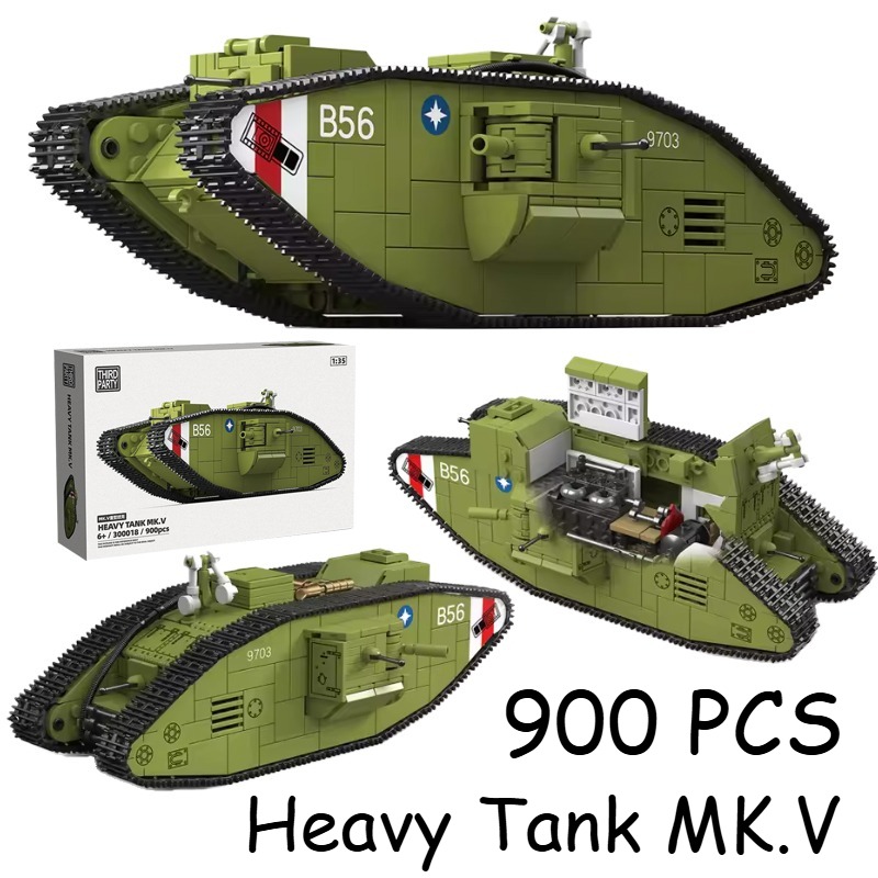 Lego Compatible Military Tank - 900PCS Tanque Pesado da Primeira Guerra