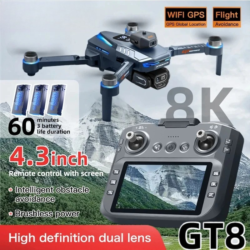 Drone Original GT8 8K Profissi - Fpv Brushless Rc Drone 4K avaliação e preço