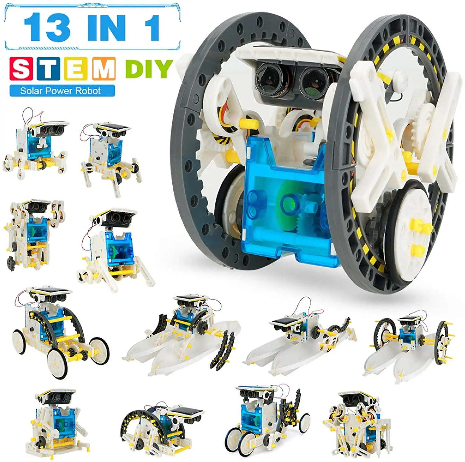 Stem 12 em 1 kit robô solar br - Stem Solar Robot Kit For Kids avaliação e preço